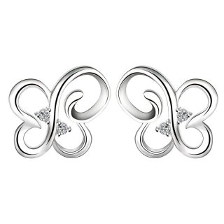 Stud Earring Women Novel Flower-Shape Earings Silver plated Crystal Earrings Fashion Jewelry CE620