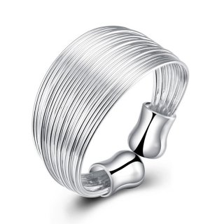 New Fashion Hot sale! Silver plated Engagement Adjustable Ring Multi-line Jewerly Accessories