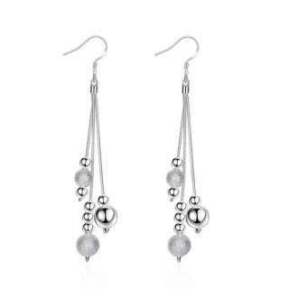 Female Fashion Jewelry Earrings Silver plated Crystal Drop Earrings Trendy Fine Earrings LKNSPCE006
