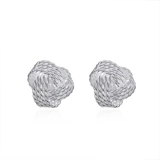 Hot Silver plated Earring Fashion Tennis Stud Brincos Fine Fashion Jewelry for Women CE013