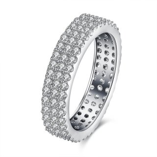 Top Quality New Brand Ring Three Rows Rhinestone European Romantic Wedding Ring Thomas Style for Women PR957