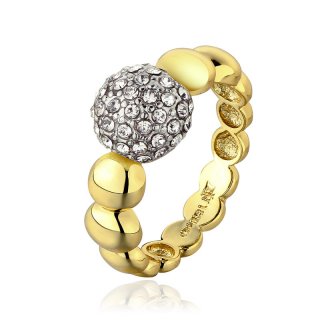 Hot Selling Ring Jewelry Round Ring Classic Gold Plated & Rhinestone Dress Accessories for Women PR653