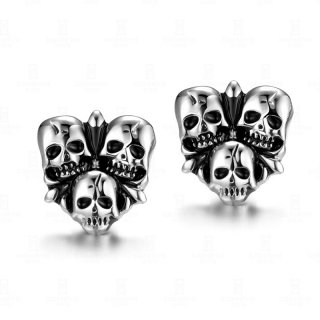 Hot Selling Skull Design Stud Earring Punk Style Titanium Jewelry Accessories For Women E003