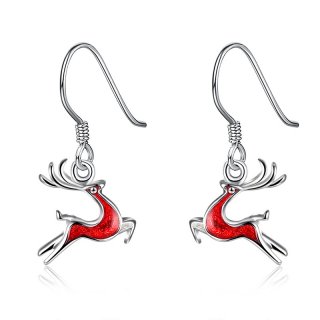 Hot Sale New Arrivals Cute Deer Earring Wholesale Silver Plated Drop Earrings for Women