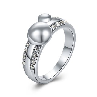 Fashion Jewelry Pearl Ring with Zircon&Rhinestone Rings for Women