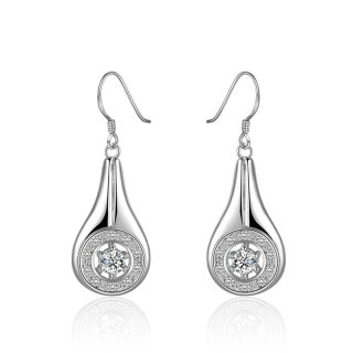 Classic Jewelry Drop Earring CZ Diamond Jewelry Silver Plated Water Drop Earrings Women's Wedding&Party