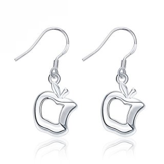 New Fashion Apple Stud Earrings Trendy Silver Plated Earring Popular Jewelry for Women