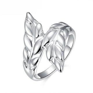 Fashion Ring Silver Plated Ring Factory Prices Leaf Ring for Women