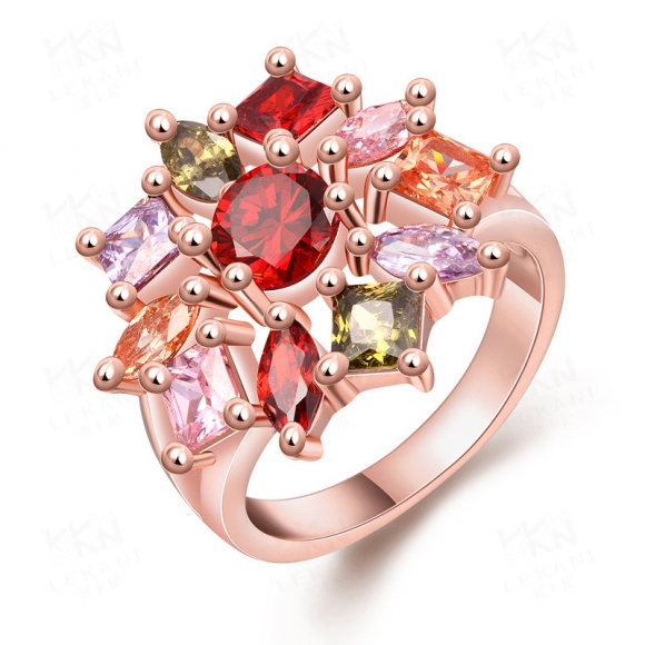 Europe Style Flower Shaped Rings Luxury Jewelry Popular Rings For Women