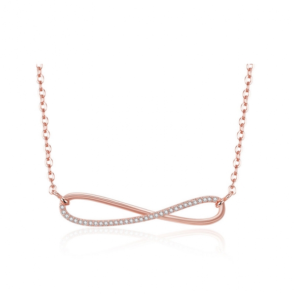 Fashion Jewelry Simple Clavicle Chain Necklaces Rose Gold plated Eight Shaped Pendants For Women