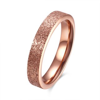 Classic Jewelry Rose Gold Plated Sand Blasting Ring Wedding & Promise Ring Party Prom Bague for Women