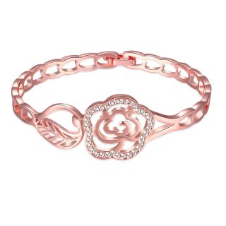 New Fashion Rose Gold Plated Jewelry Zirconia Trendy Bangles Bracelet for Women