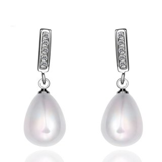 Drop Pearl Earrings Gold Jewelry Earrings Elegant Water Drop Dangle Earrings Romantic Silver Plated & Pearl Women
