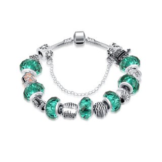 Fashion Jewelry Original Green Glass Magnet Charm Bracelet & Bangle DIY Beads Cable-wire Chain Bracelets for Women
