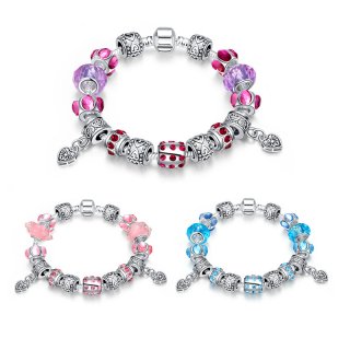 Hot Sale Bracelets & Bangles Fashion Charm Silver plated Bracelet Elegant Jewelry Charm Bracelets for Women