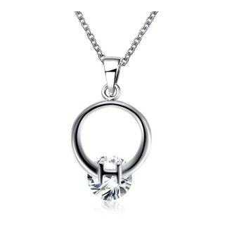 New Arrival Fashion Silver Jewelry Silver Plated Cubic Zirconia Pendant Necklace for Women