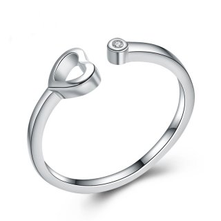 Fashion Heart Diamond Ring 925 Sterling Silver Ring for Women E069