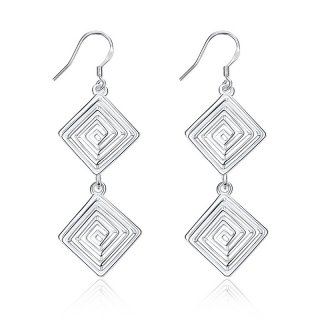 Simple 925 Sterling Silver Earrings For Women LKNSPCE814