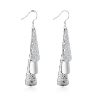 Fashion 925 Silver Drop Earrings For Women LKNSPCE015