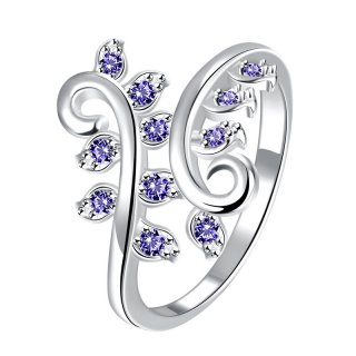 Flower Ring 925 Sterling Silver Diamond Ring for Women SPR067