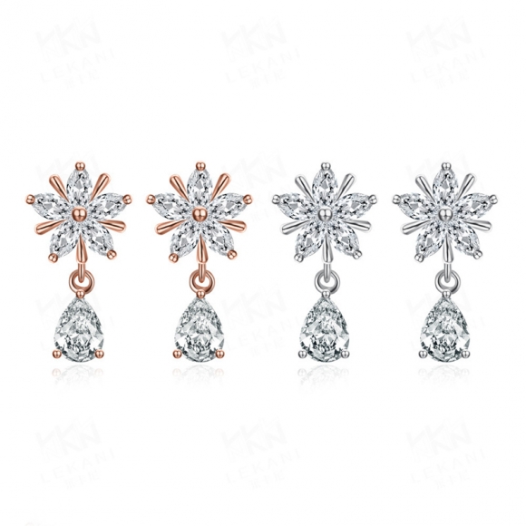 Fashion Design Rose Gold/Silver Earrings For Women HFE013