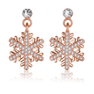 Diamond Snowflake Earrings Created Earrings For Women LKN18KRGPE1033