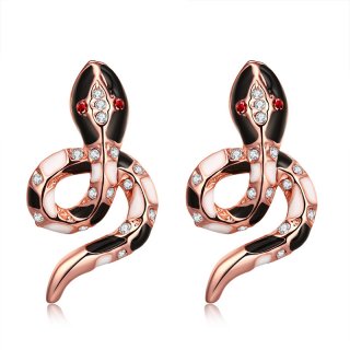 Snake Stud Earring Rose Gold Plated Earrings For Women AKE036