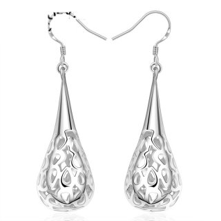 925 Sterling Silver Water Drop Design Earrings For Women LKNSPCE337