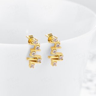 Cubic Zircon Diamond Geometric Stud Earrings For Women KZCE065