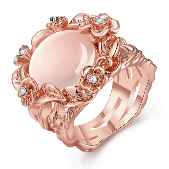 Created Diamond Flower Ring for Women LKN18KRGPR791