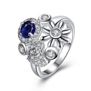 New Fashion Silver Flower Diamond Ring for Women SPR069