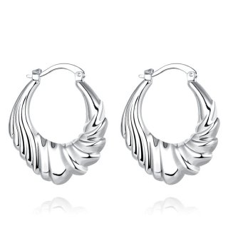 New Arrival Big Circle Silver Earrings For Women LKNSPCE705
