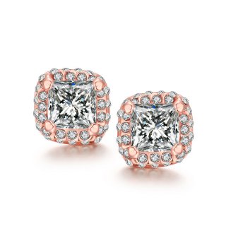 New Fashion Rose Gold Diamond Earrings For Women AKE041