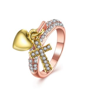 Created Heart Shape Rose Gold Ring for Women LKN18KRGPR372