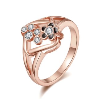 Geometric Design Flower Diamond Ring for Women LKN18KRGPR728
