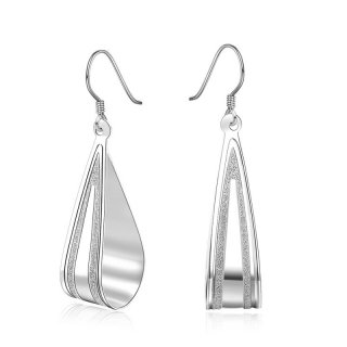Water Droplets Shape 925 Sterling Silver Earrings For Women LKNSPCE468