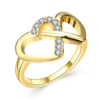 Double Heart Diamond Wedding Rings for Women AKR070