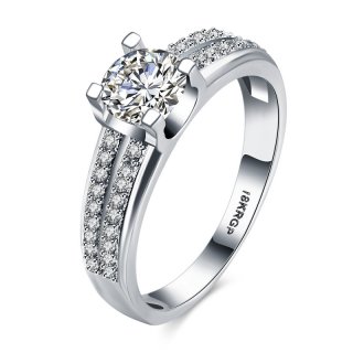 High Quality Female Silver Diamond Ring LKN18KRGPR836-C