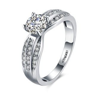 Luxury Diamond Ring 925 Sterling Silver for Women LKN18KRGPR834-C