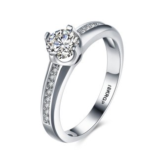 Luxury Wedding Diamond Ring for Women LKN18KRGPR826-C