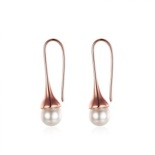 Water Drop Design Diamond Earrings For Women LKN18KRGPE253