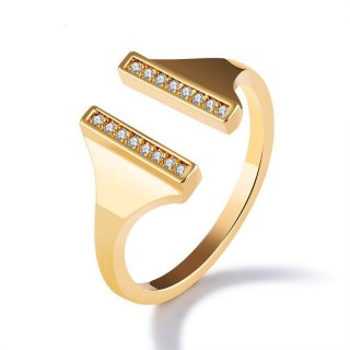 Original Design Diamond Yellow Gold Jewelry Women Rings KJ065