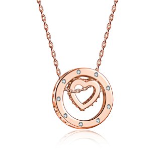 New Creative Heart Design Diamond Pendant Necklace for Women SX002