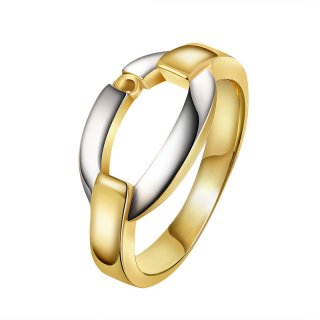 Round Yellow Gold Plated Hollowed Rings for Women