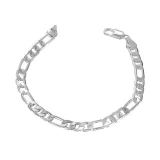 925 Silver Plated Fashion Jewelry Flat Bracelet for Men