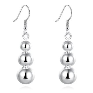 Trendy Round Solid 925 Sterling Silver Earrings for Women