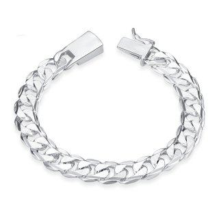 Silver Plated Fashion Jewelry Square Lock Boy Bracelet