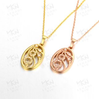 Circle Yellow/Rose Gold Plated Pendant For Girls