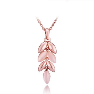 Fashion Jewelry Rose Gold Plated Wheat Necklace Pendant for Girls