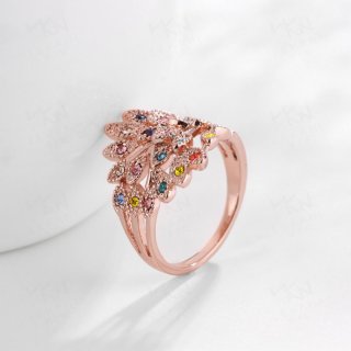 Hot Silver Ring With Colorful Crystal Flower Big Topaz Mystic Anillos Mujer Diamond Jewelry For Women